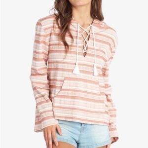 NWT Roxy Paradise Calling Woven Poncho Hoodie L